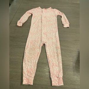 Magnetic Me 12-18 mos onesie, pink with white dots